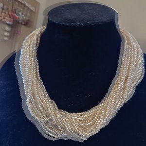 Faux  Seed Pearl Choker